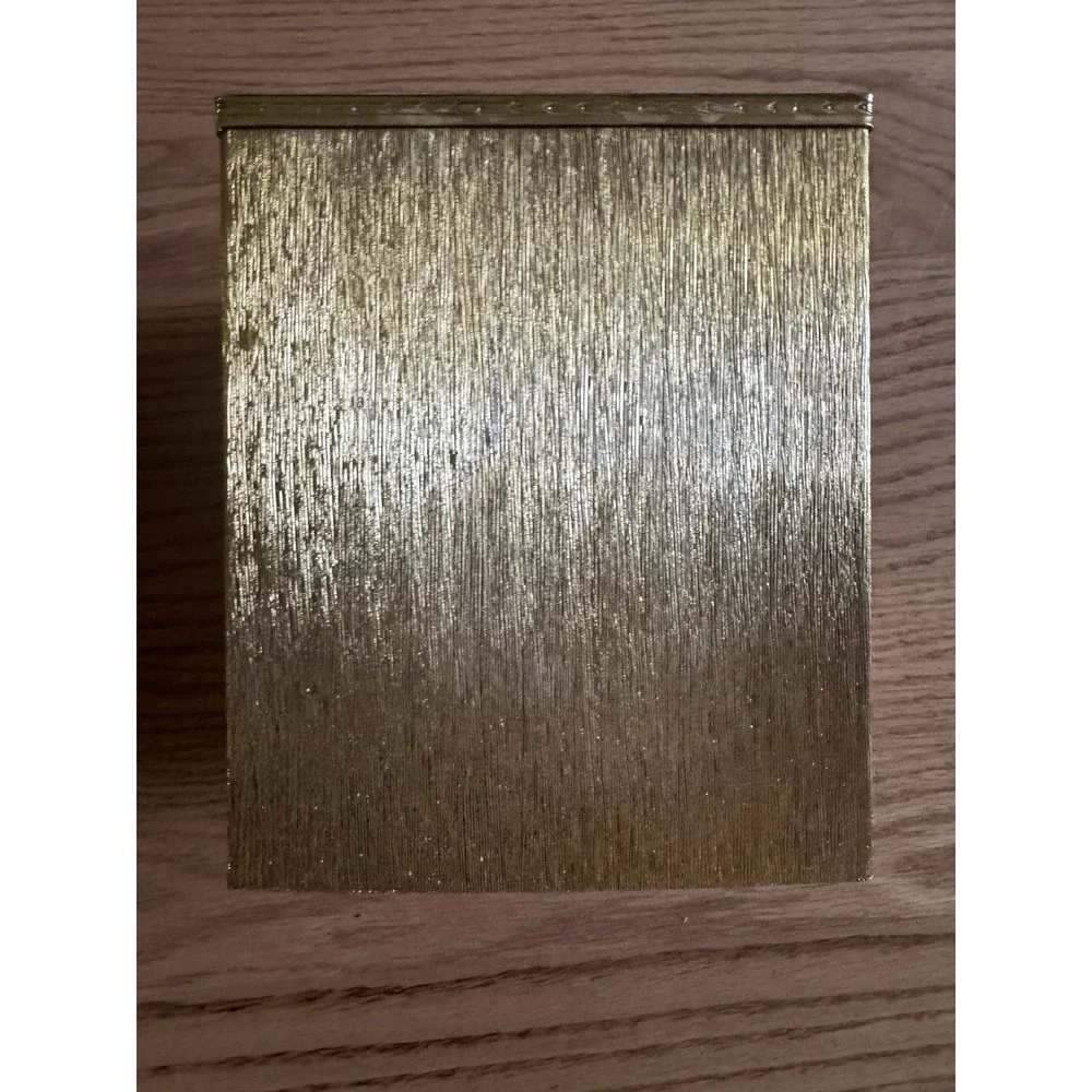 Vintage Hollywood Regency Gold Butterfly Tissue Box Cover MCM Metal Square 3D